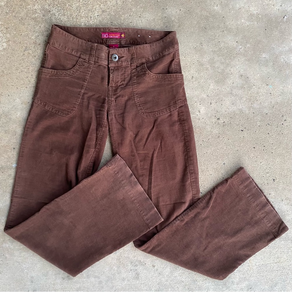 Y2K Brown Corduroy Low Rise Straight Leg Pants Size 3